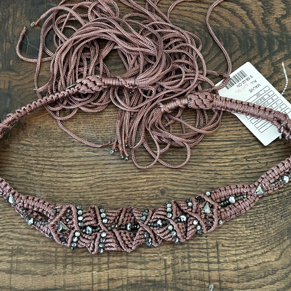 NWT Anthropologie Beaded Macrame Belt